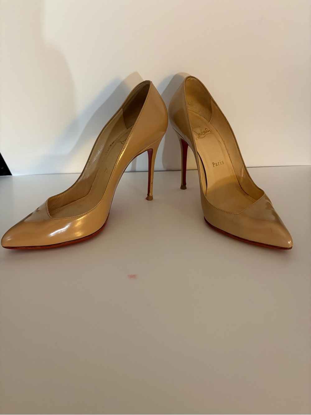 Christian Louboutin Corneille 100mm Sz 36.5 Nude  Pointed-Toe Pumps